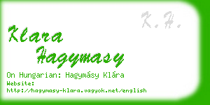klara hagymasy business card